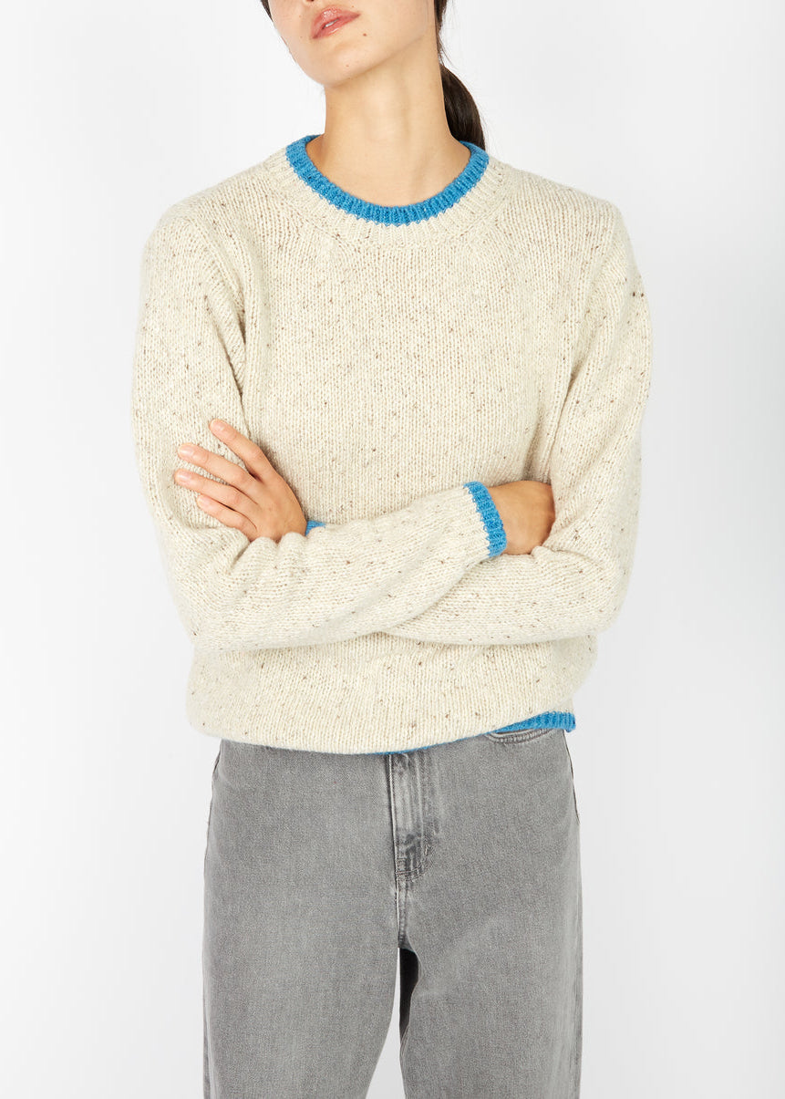 Slaney Crew Neck Sweater - Chalkstone | Ireland's Eye Knitwear