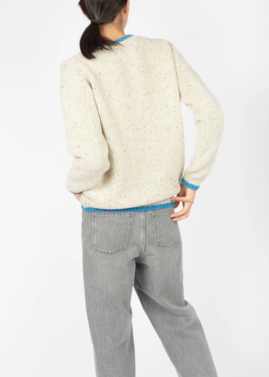 Slaney Crew Neck Sweater - Chalkstone | Ireland's Eye Knitwear