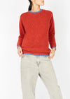 Slaney Crew Neck Sweater - Wool Cashmere Blend | Chilli Red