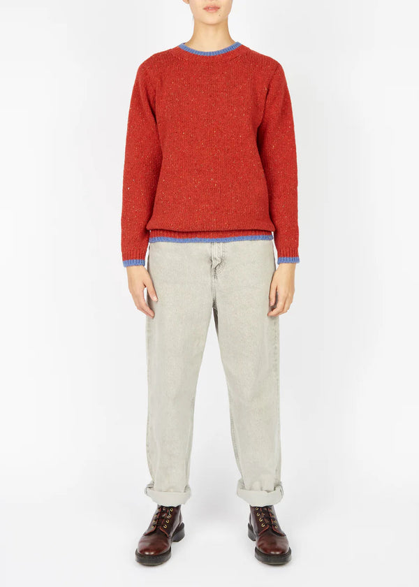 Slaney Crew Neck Sweater - Wool Cashmere Blend | Chilli Red