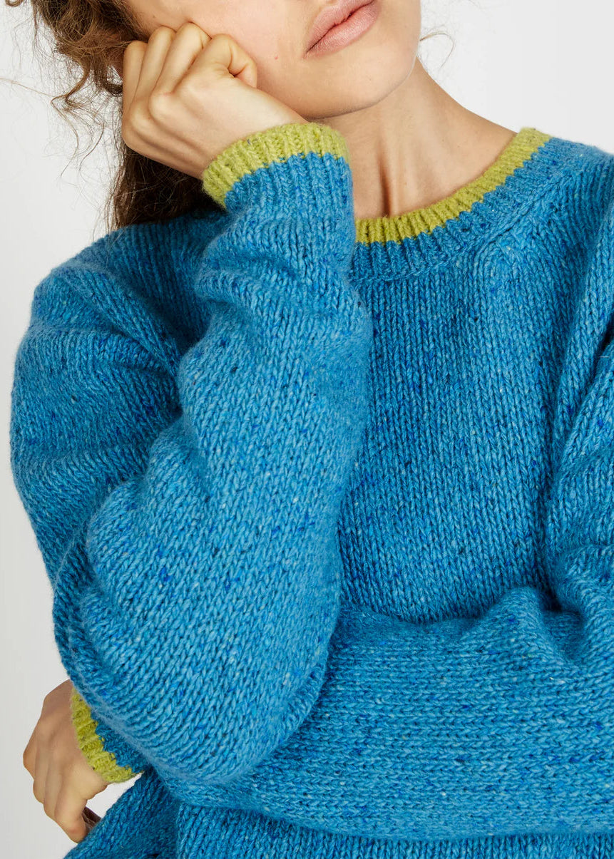 Irelandseye Slaney Crew Neck Sweater | Blue 