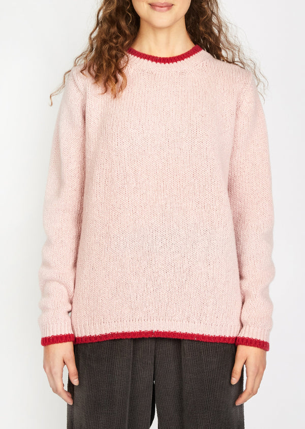 IrelandsEye Slaney Crew Neck Sweater | Pink Mist
