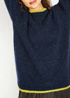 Slaney Crew Neck Sweater - Wool Cashmere Blend | Rich Navy
