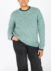 Slaney Crew Neck Sweater - Wool Cashmere Blend | Ocean Mist