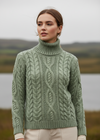 Juniper Aran Polo Neck Sweater | 100% Merino Wool