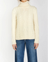 IrelandsEye Polo Neck Aran Sweater | Natural