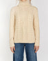 IrelandsEye Polo Neck Aran Sweater | Oatmeal