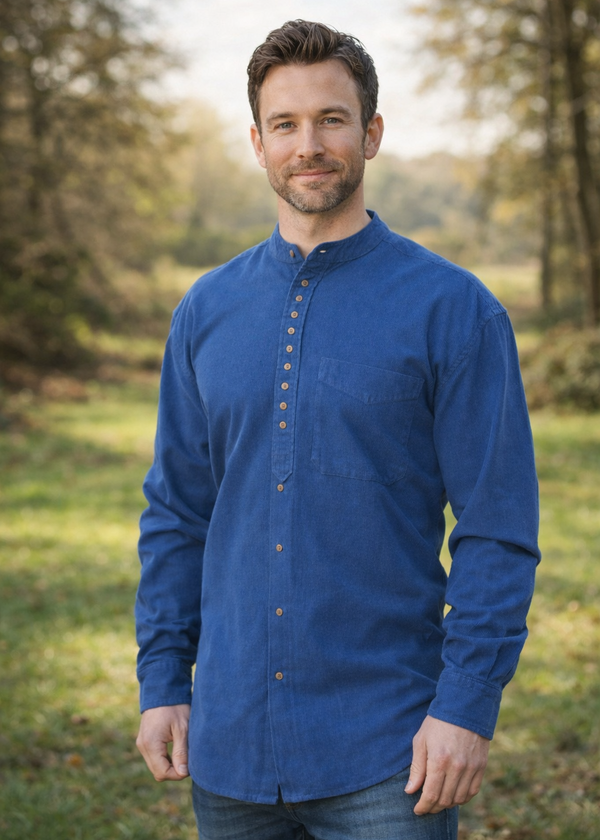 Civilian Men's Grandfather Shirt | Dusty Blue