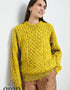 Unisex Aran Crew Neck Merino Sweater | Sunflower