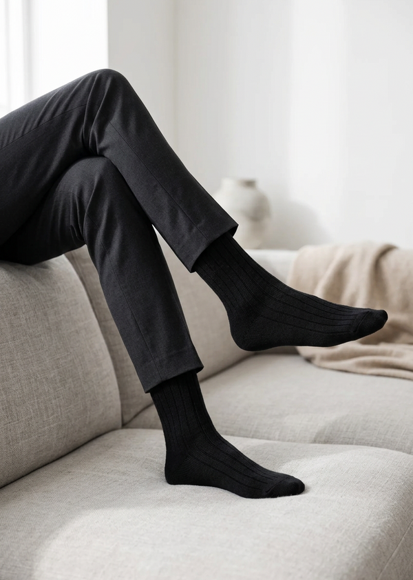 Wild Donegal Cashmere Blend Socks | Black