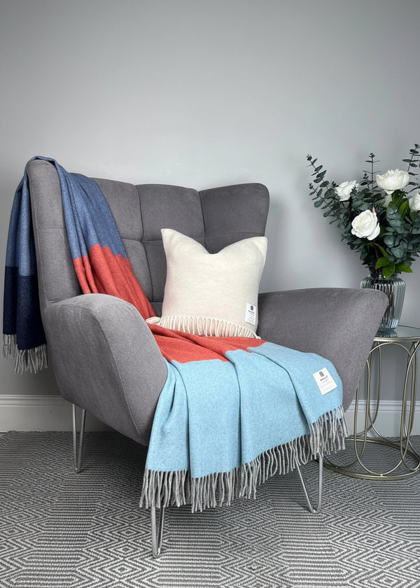 McNutt of Donegal Ocean Sunset Cashmere Merino Throw | Luxury Irish Blend