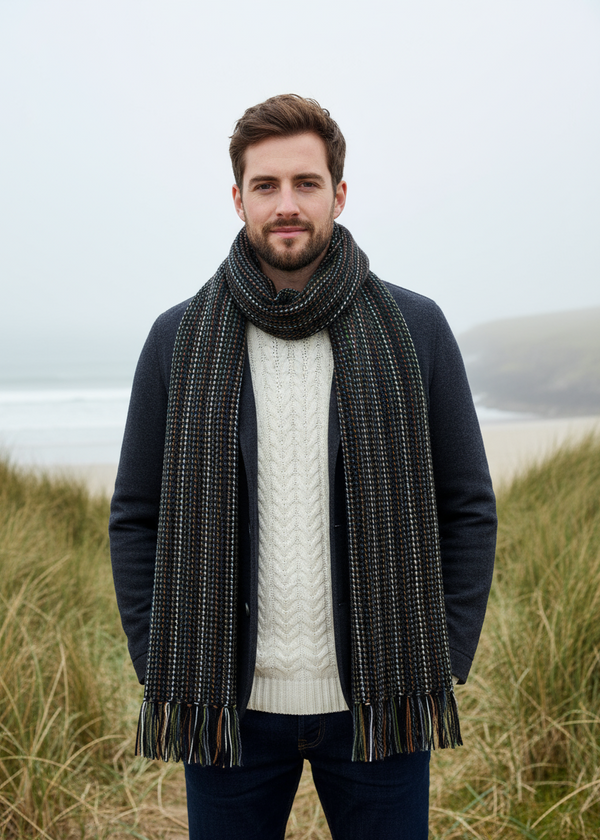 Mucros Alpaca Scarf | Charcoal Green