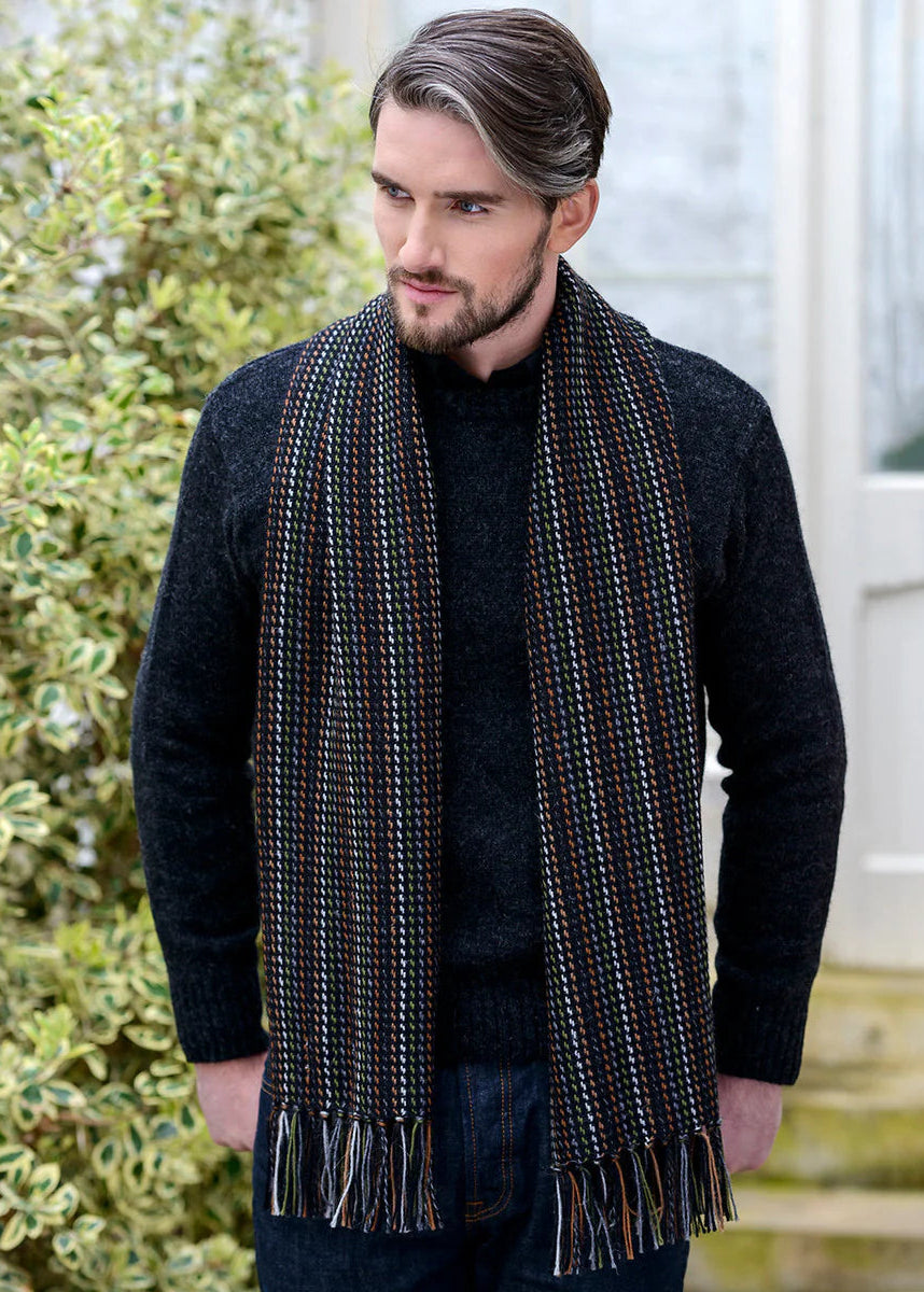 Mucros Alpaca Scarf Charcoal Green | Made in Ireland | 100% Alpaca Wool