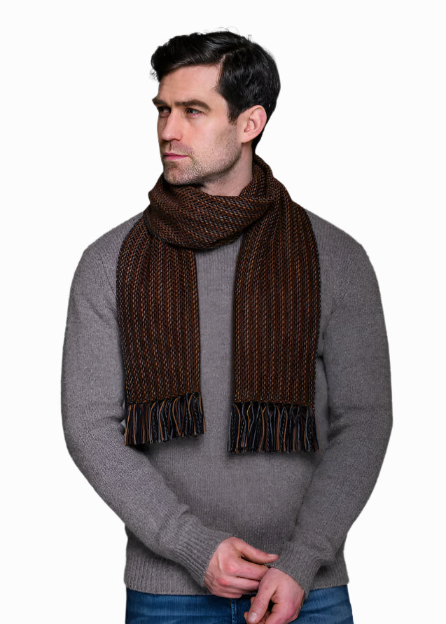 Mucros Alpaca Scarf | Brown Mix
