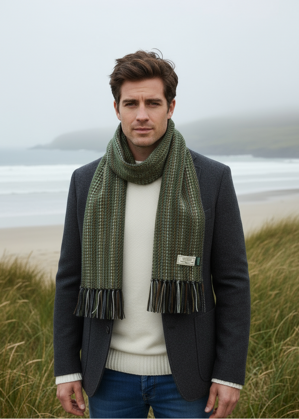 Mucros Alpaca Scarf | Green Mix