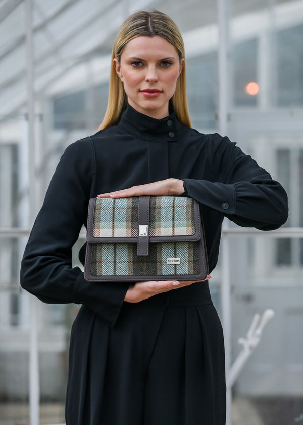 Mucros Aoife Bag | Beige Sage Check