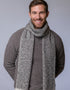 Mucros Aran Scarf | Merino Wool Alpaca Scarf | Grey Fleck