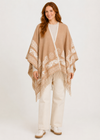 Aran 100% Wool Reversible Celtic Shawl | Natural - Clearance