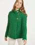 Aran 3 Buttons Trellis Cardigan | Green - Clearance