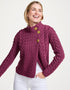 Aran 3 Buttons Trellis Cardigan | Raspberry