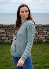 Aran Cable Knit Cardigan | Aqua