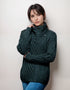 Aran Bikers Claddagh Side Zip Cardigan | Army Green