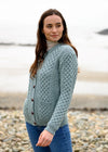 Aran Cable Knit Cardigan | Aqua
