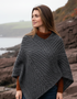 Aran Cable Knit Poncho | 100% Merino Wool - Clearance