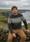 Aran Celtic Design Cable Knit Sweater | Army Green