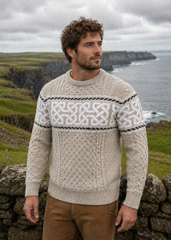 Aran Celtic Design Cable Knit Sweater | Parsnip