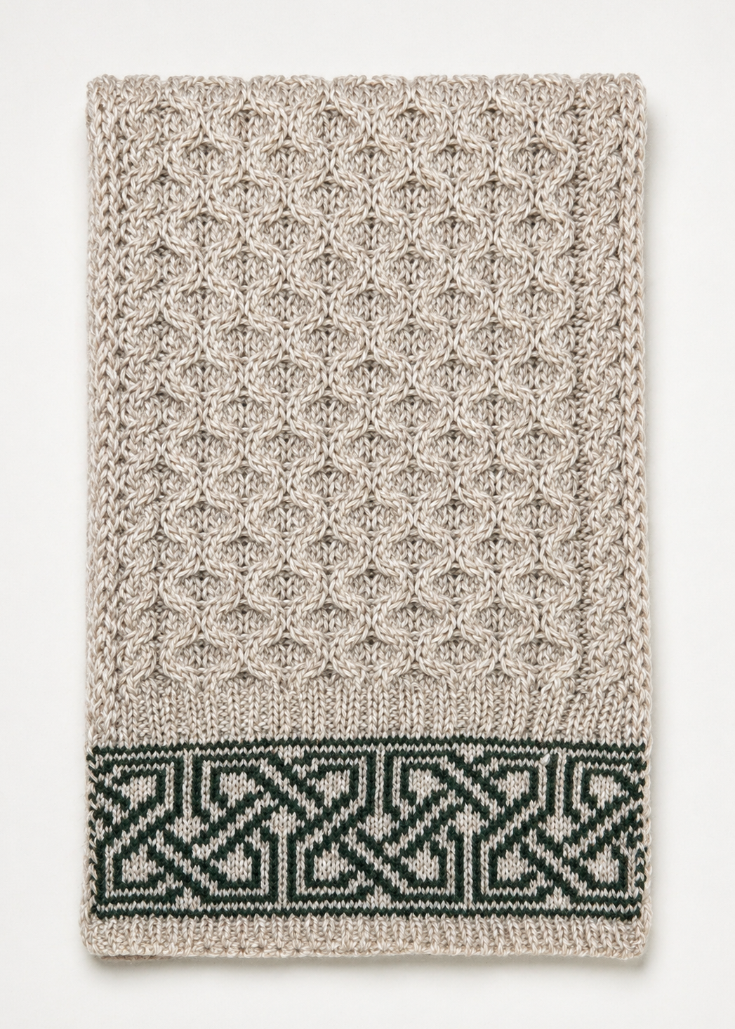Aran Celtic Design Merino Wool Scarf | Parsnip