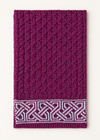 Aran Celtic Design Merino Wool Scarf raspberry marl