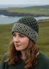 Aran Celtic Design Wool Hat - Army Green