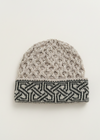 Aran Celtic Design Wool Hat - Parsnip