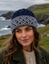 Aran Celtic Design Wool Hat | Deep Water Blue