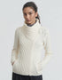 Aran Bikers Claddagh Side Zip Cardigan | Natural