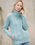 Aran Crafts Double Collar Trinity Cardigan | Mermaid
