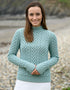 Aran Crafts Hearts High Neck Sweater | Mermaid