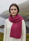Aran Crafts Merino Heart Scarf | Magenta