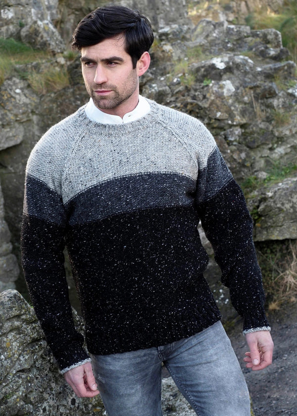 Aran Crafts Three Tone Donegal Sweater