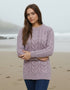 Aran Crew Neck Cashmere Sweater | Lavender