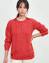 Aran Crew Neck Supersoft Sweater Coral - Clearance