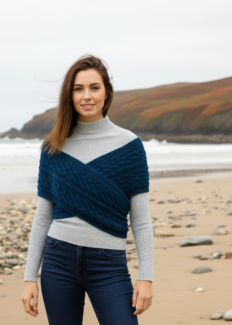 Aran Crossover Wrap | Atlantic