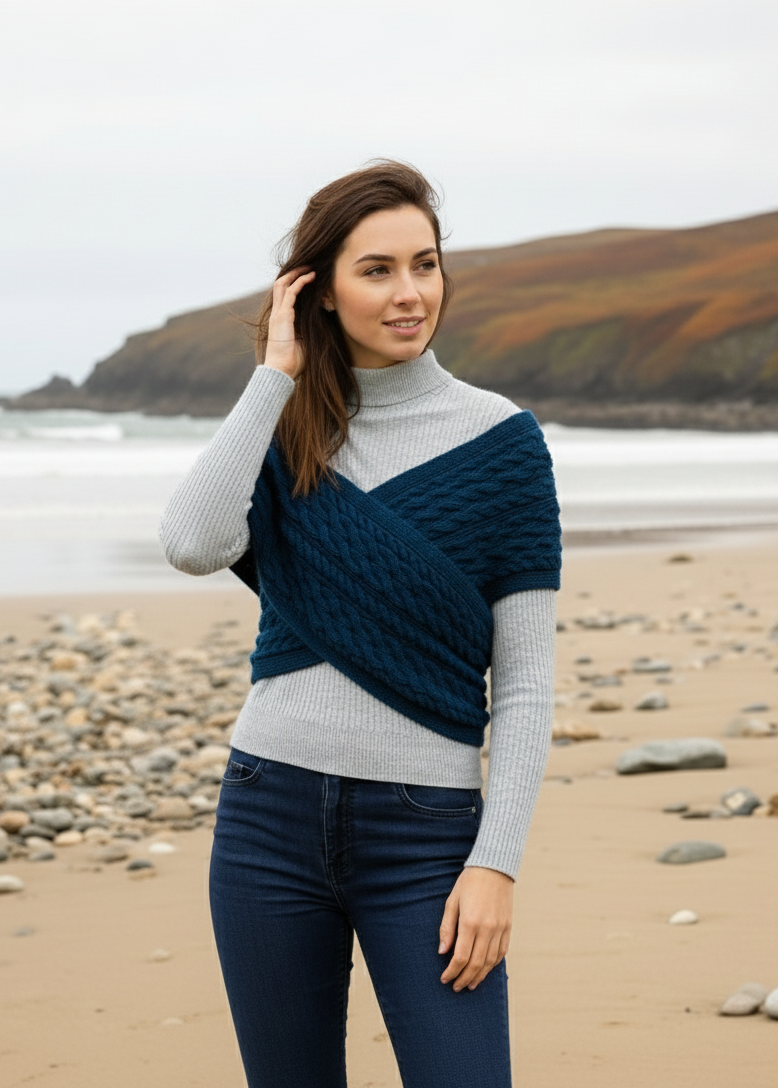 Aran Crossover Wrap | Atlantic