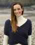 Aran Crossover Wrap | Charcoal