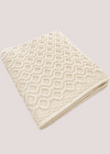 Aran Diamond Supersoft Merino Wool Blanket | Natural 