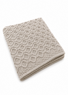 Aran Diamond Supersoft Merino Wool Blanket | Oatmeal 