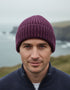Aran Donegal Fleck Wool Hat - Bordeaux