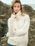 Aran Double Collar Trinity Cardigan | Natural