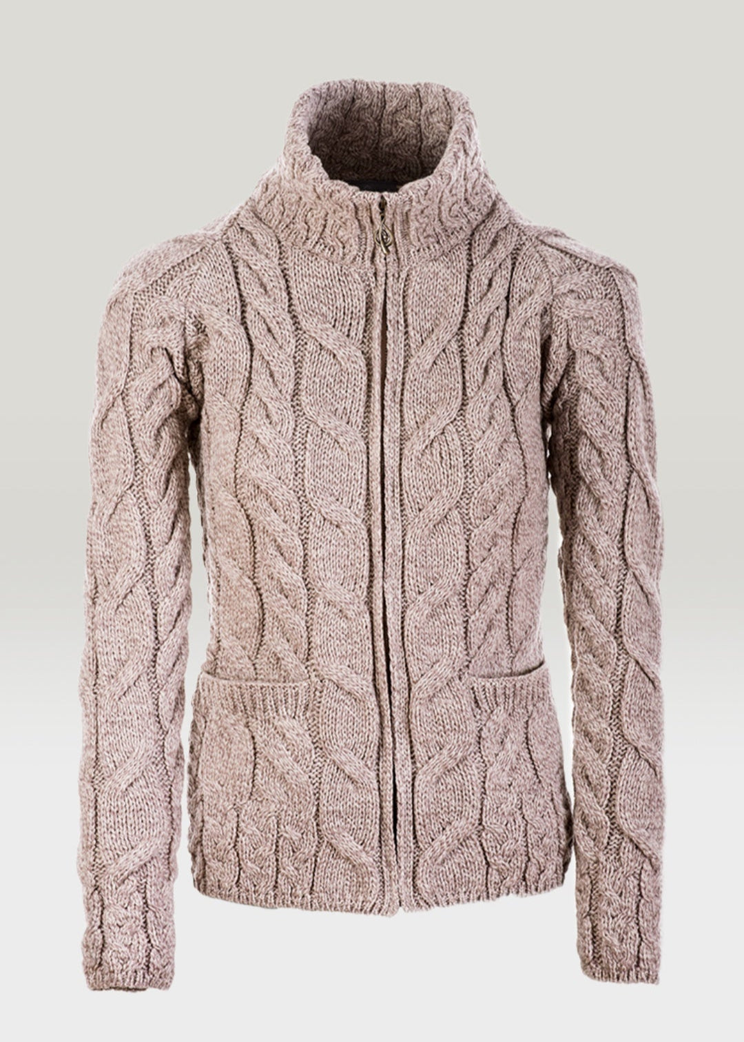 Aran Full Zip Cardigan | Oatmeal